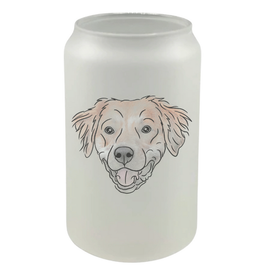 Coloured Pet Portrait Glass Cup Frosted